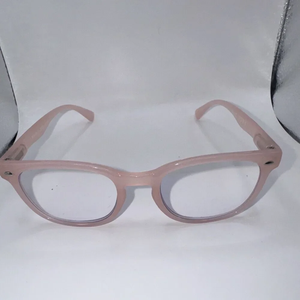 Rae Dunn Women’s Pink Cat Eye Full Rim Plastic Solid Eyeglass Frames
